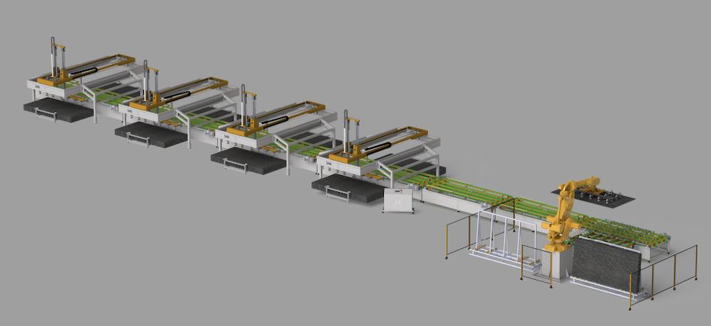 Automation-Slab Robot Warehouse Transfer Line